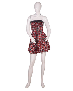 Strapless Casual Checkered