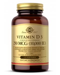 Solgar / VITAMIN D3 250 MCG (10,000 IU) SOFTGELS